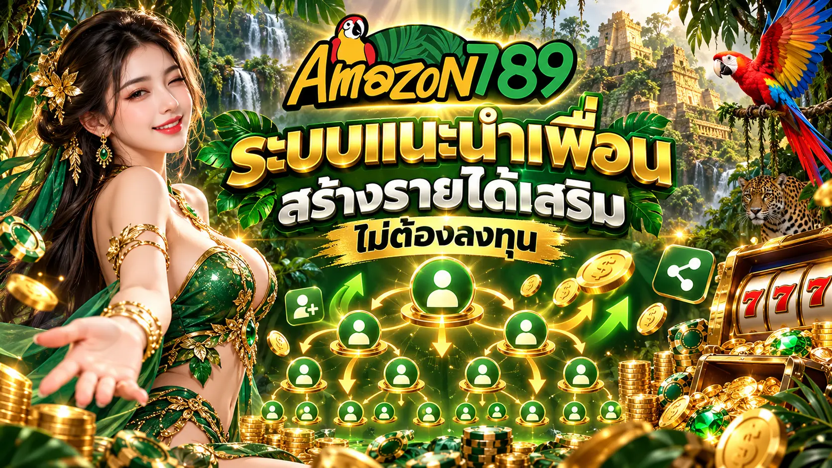 amazon789 ระบบแนะนำเพื่อน สร้างรายได้เสริม Passive Income ตลอดชีพไม่ต้องลงทุน